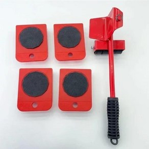 바가구 이동 도구 세트 무거운 물건 롤러 바퀴 달린 리프터 전문 세트당 5 개, RED 5PCS, 한개옵션1