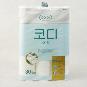 [메가마트]코디 순백 롤티슈 화장지 30*30 (쌍용C&B), 1개, 30개입