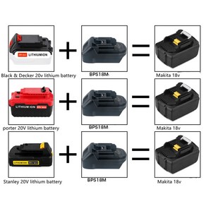 블랙 & 데커용 핫 배터리 어댑터 포터 케이블 스탠리 마키타 BL1830 교체용으로 변환