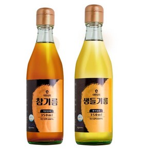 대현상회 저온압착 국산 참기름+국산 생들기름 350ml 2병세트, 2개