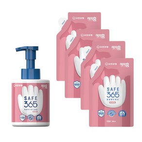 해피홈 SAFE 365 핸드워시 핑크포레향 용기 250ml + 리필 200ml X 4, 1개