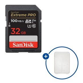 샌디스크 익스트림 프로 SD메모리카드 Exteme PRO UHS-I 32GB + SD카드 케이스, 1개