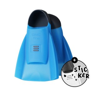 DMC 디엠씨 오리지널 하이드로 숏핀 수영 오리발 ICE BLU + 오리발 가방 증정, XXS_225-230mm + 오리발스티커증정