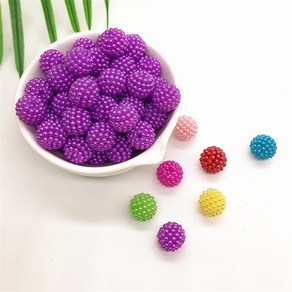 (약115pcs)14mm 컬러 산딸기 오도독 진주 비즈, [A20-2]레몬노랑(100g약115pcs), 1개