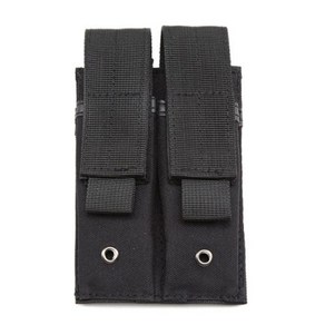 Molle 전술 더블 탄창 파우치 EDC 도구 손전등 거치대 야외 에어소프트 사냥 액세서리 허리 가방 매그 홀스터 9mm, 2) 블랙 색상, 1개