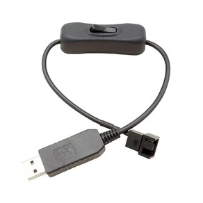 5V ~ 12V 전원 케이블 커넥터 4핀 팬과 USB 어댑터 연결(ON OFF 스위치 포함), 1개