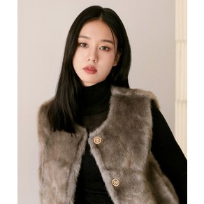 CELEBSHOP EDITION 24FW FAUX밍크 버튼업 베스트