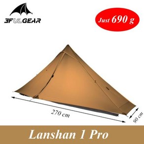 2021 경량 캠핑 텐트 3F LANSHAN 1 Po No-See-Um 3/4 시즌 230x90x125cm 2 면 20d 실나일론 1 인용, 13 Gound cloth