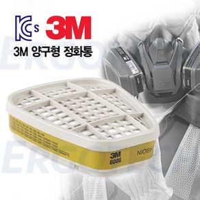 3M 6005 마스크 방독 정화통 2ea 유기화합물 7502 필터