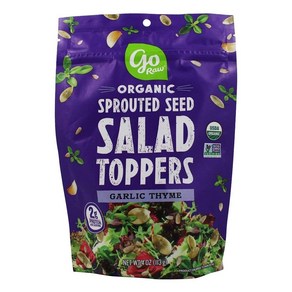 Go Raw - Oganic Spouted Seed Salad Toppes Galic Thyme Go Raw - 유기농 싹이 튼 씨앗 샐러드 토퍼 마늘 백리향 - 4 oz, 1개, 113g