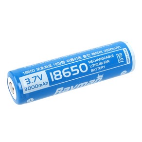 레이맨 18650 충전지 배터리 3.7V 3000mAh 리튬이온 보호회로 KC인증, 1개