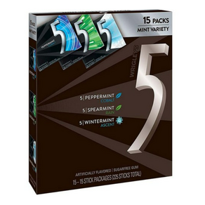 5Gum 5껌 무설탕 미국껌 3가지민트 15개입1팩, 1개