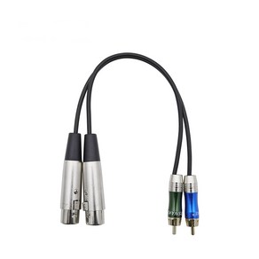 XLR 캐논 2선 암 to 2RCA 숫 Y 형 케이블 마이크 앰프 우퍼 연결 케이블 메탈잭 30cm