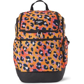 스피도 팀스터 2.0 치타 오렌지 팝 레오파드 수영 스포츠 가방 백팩 35L, Cheetah Oange Pop