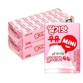 빙그레 딸기맛 멸균우유 미니 120ml 48팩, 48개