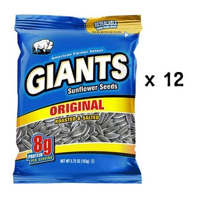 자이언트 해바라기씨 오리지널 163g 봉지 12개 세트 류현진 해바라기씨/ Giants Salted Oiginal Sunflowe Seeds 5.75 oz 12 packs