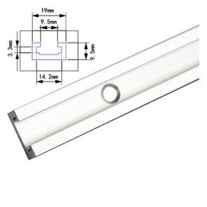 공구 T-트랙 T-슬롯 마이터 트랙 지그 T 나사 고정 슬롯 19x9.5mm 테이블 톱 라우터 300-800MM 슈트 레일 목공 도구, [02] Red, [01] 300mm, 1개