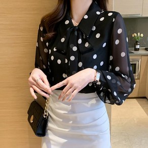 ROYALBELLE 여성 별 프린팅 플라우스 빈티지한 7부소매 레이어드 플라우스 U0020813