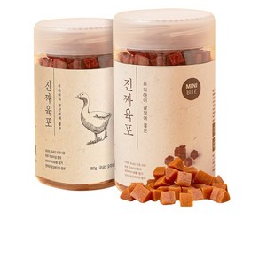 [1+1] 진짜육포 강아지 국내산 칭찬 보상 간식 소고기+오리고기 180g, 2개
