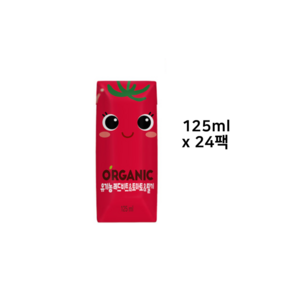 오가닉 레드비트 & 토마토 & 딸기 주스, 125ml, 24개