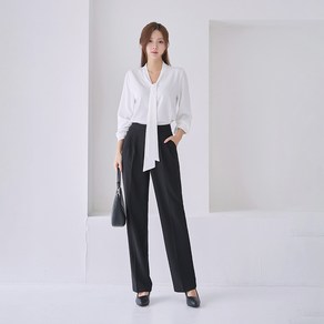 여성 세미정장바지 빅사이즈 검은색 면접 슬랙스 [이안]