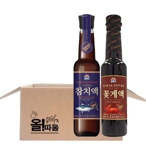 사조 프리미엄 꽃게액 + 프리미엄 참치액 고함량 원물에 짜지않은 액젓, 1세트, 550ml