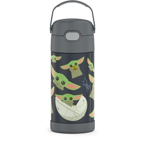 THERMOS 써모스 포켓몬 보냉병 스텐 진공 텀블러 유치원 어린이 물통 휴대용 보틀, 12oz, 만달로리안, 1개