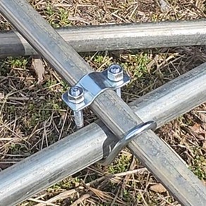 CROSS U CLAMP 8MM 25X25 아연도금 파이프크램프 유볼트 휀스 기둥파이프 하우스파이프 내재해형 비가림시설용, 1개
