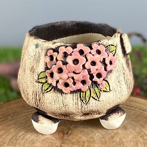 다육맘 수제화분 다육화분 도향#246, 핑크