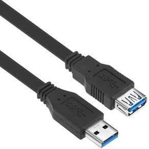 USB3.0 연장 AM-AF FLAT 케이블 0.3m (블랙) 넷매이트NMC-UF303F, 1개