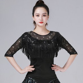 여성용 망사 수술 라인댄스복 라틴댄스복 스포츠댄스 Women's T-shirt 뉴타임즈 W149H755