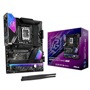 ASRock 인텔 코어 울트라 Z890 라이트닝 Wi-Fi 7 팬텀 게이밍 9066 MHz DDR5 256 GB ATX 마더보드 M.2 LGA1851RL-ILM 417367, Z890 Lightning WiFi