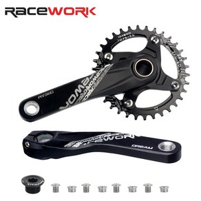 RACEWORK 통합 크랭크 세트 Mtb Hollowtech 크랭크 암 자전거 104 Bcd 산악 자전거 커넥팅로드 더블 32/34/36/38/40T, 1)RW cank - 170mm, 1개