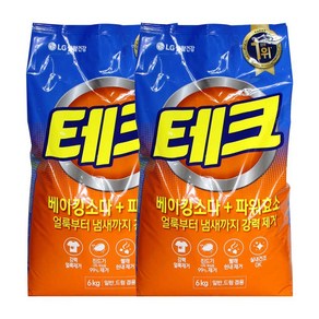 [CL] 일반세제 테크 6kg+6kg 베이킹파우더 세탁세제 분말세제_@%#%^;9652401EA clo*793ps, 6kg, 2개