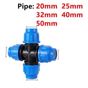 PE 수도관 커넥터 파이프 피팅 물 튜브 직접 퀵 밸브 20mm 25mm 32mm 40mm 50mm 1 PC, 12) blue  25MM