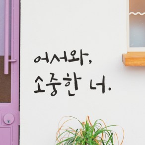 모노먼트 캘리그라피 레터링 스티커 - 어서와 소중한 너, LC-021, S, 검정