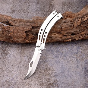 발리송 발로란트 csgo buttefly knife 접는 칼, 실버(곡선), 1개