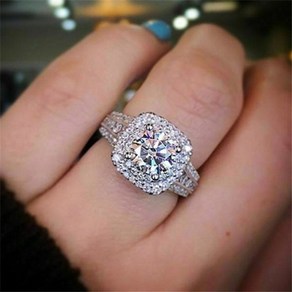 반지 14k 화이트 골드 컬러 moissanite ing fo women