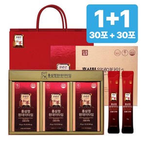 [1+1한정특가] 6년근 홍삼정 홍삼 명절선물 완판10만박스 쇼핑백 유산균 포함 플라이삼육오(주), 2개, 300ml