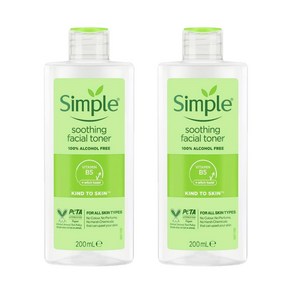 심플 수딩 무알콜 페이셜 토너 Simple Kind To Skin Facial Tone Soothing, 2개, 200ml