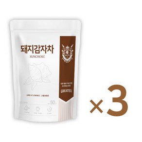 Geatea 그래이티 국산 볶은 돼지감자 차 50티백, 3개, 50개입, 1g