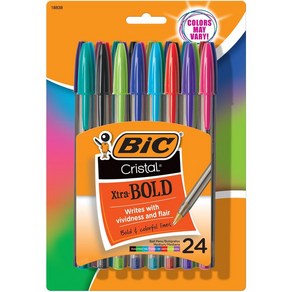 BIC Cistal Xta Bold Ballpoint Pens Bold Point ( BIC Cistal Xta Bold 볼펜 선명하고 드라마틱한 라인을 위한 볼드 포인트, 1개, 어울리는