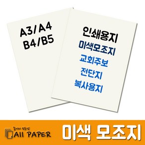 올페이퍼 미색모조지 인쇄용지 복사지, 120g_미색모조지_A3, 250매