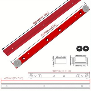 T 트랙 슬롯 마이터 알루미늄 바 슬라이더 키트 테이블 톱 게이지 로드 2, 400mm and 300mm Set, 1개