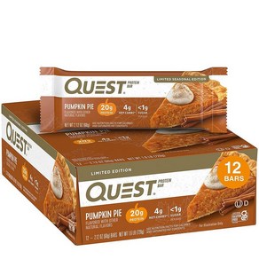 Quest Nutition 퀘스트뉴트리션 펌프킨 파이 프로틴 바 60g 12개