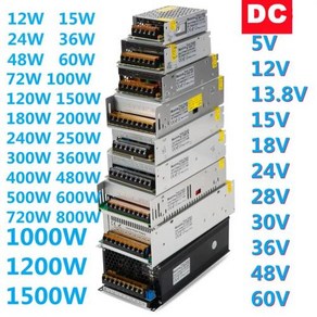 스위칭 전원 공급 장치 변압기 전원 어댑터 DC 5V 12V 24V 36V 48V 60V 2A 3A 4A 5A 8A 10A 15A 20A 25A 30A 40A 50A 60A 1, 1개, 62.15V - 800W-100-120 볼트/200-2