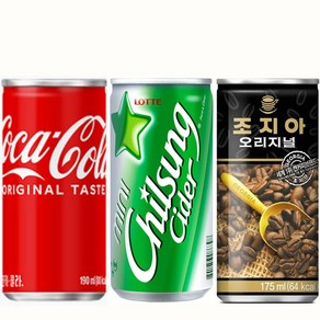 마셔몰 칠성사이다190ml(15캔)+코카콜라190ml(15캔)+조지아오리지널175ml(30캔) 총60캔, 175ml, 1세트