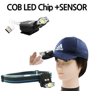 LED 센서동작 모자 랜턴 캡라이트 헤드랜턴 COB DH, 1개