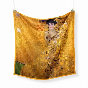 53cm Klimt 유화 Madame Adele 100% 실크 스카프 여성 스퀘어 스카프 Shawls Foulad Bandana Hai Scaf