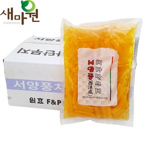 새마원 서양풍치자단무지 꼬마김밥 막대 사각 깍두기 절단 단무지, 10개, 1kg